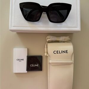 Celine Black 56mm Cat Eye Sunglasses